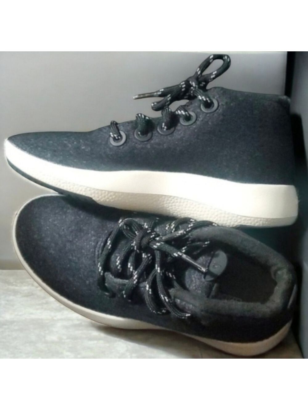 Allbirds Wool Black and White Sneakers‎ Womens Size 5 Mizzles Wrum W5 Clean
